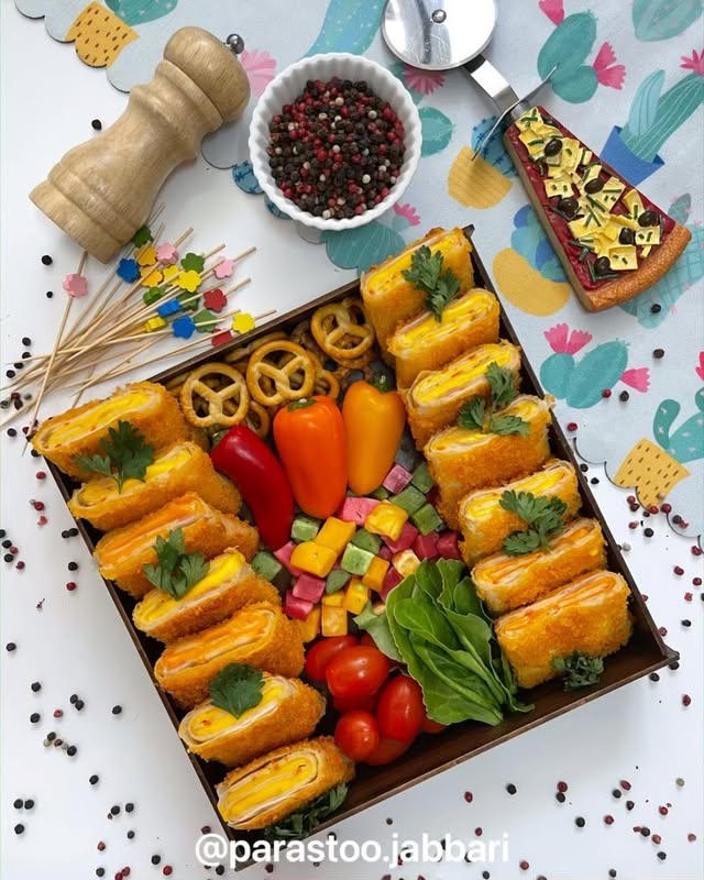 رول ژامبون سوخاری خانگی به سبک پرستو جباری
